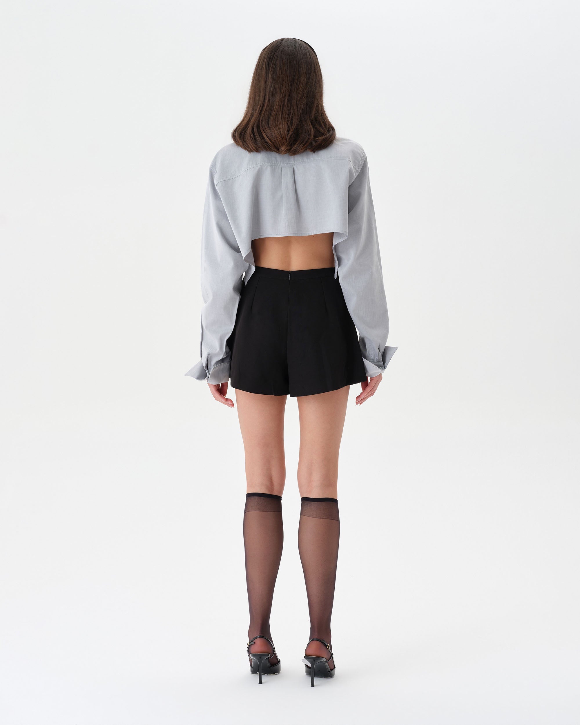 High Waist Black Skort