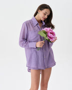Purple Beach Set With Shorts
