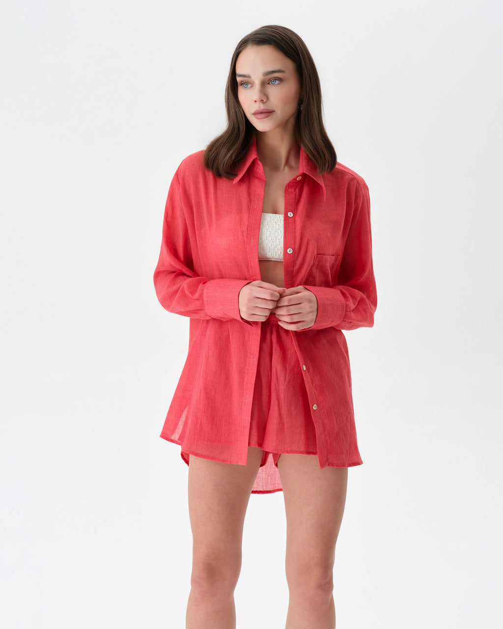 Coral Beach Set With Shorts
