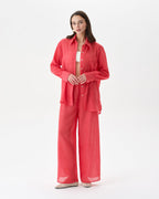Coral Beach Set With Trousers