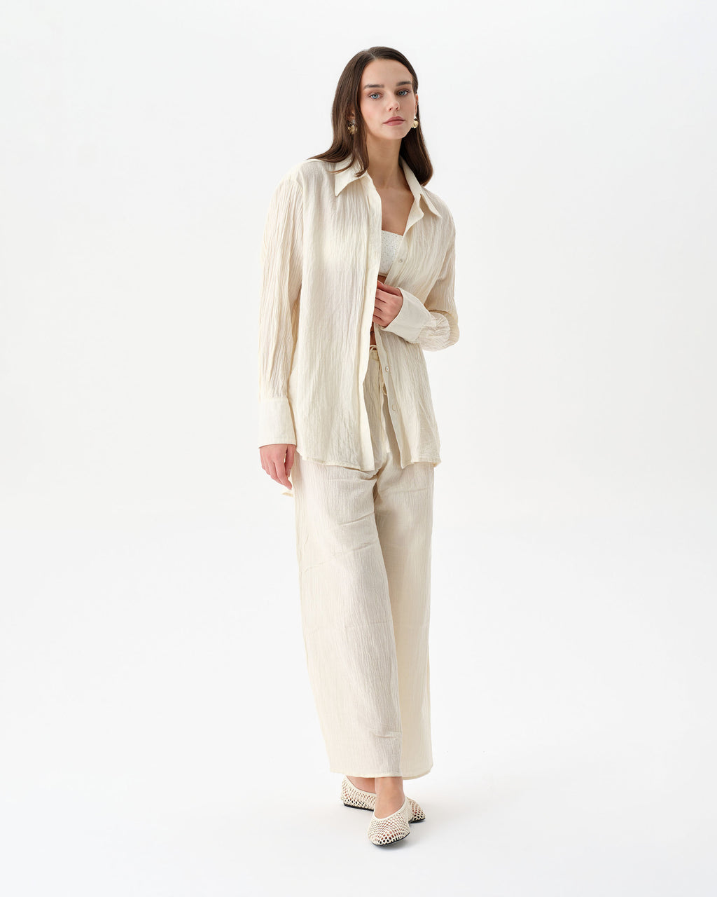 Buttermilk Yellow Beach Set With Trousers