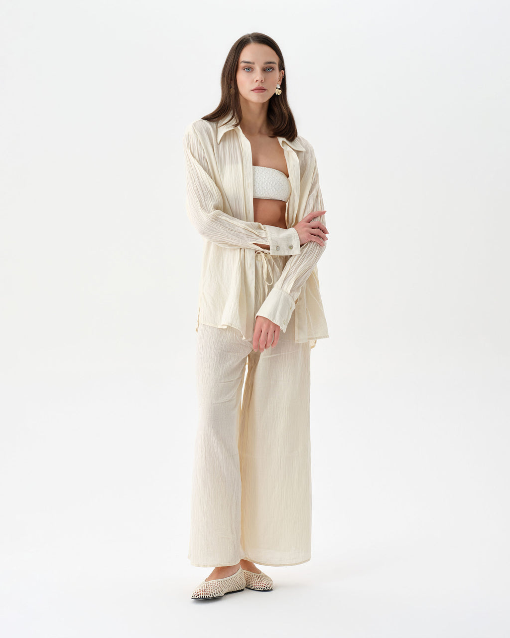 Buttermilk Yellow Beach Set With Trousers