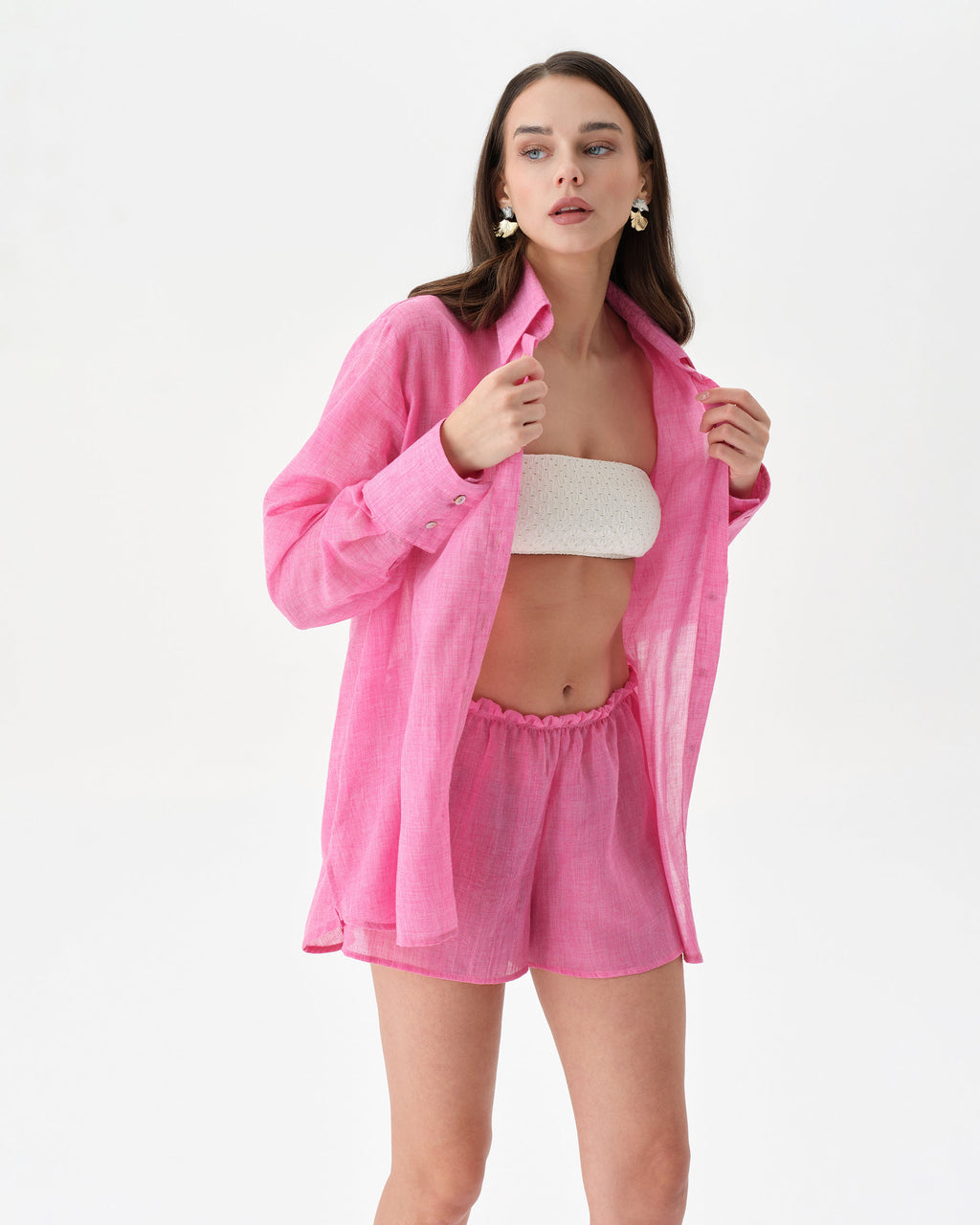 Pink Beach Set With Shorts