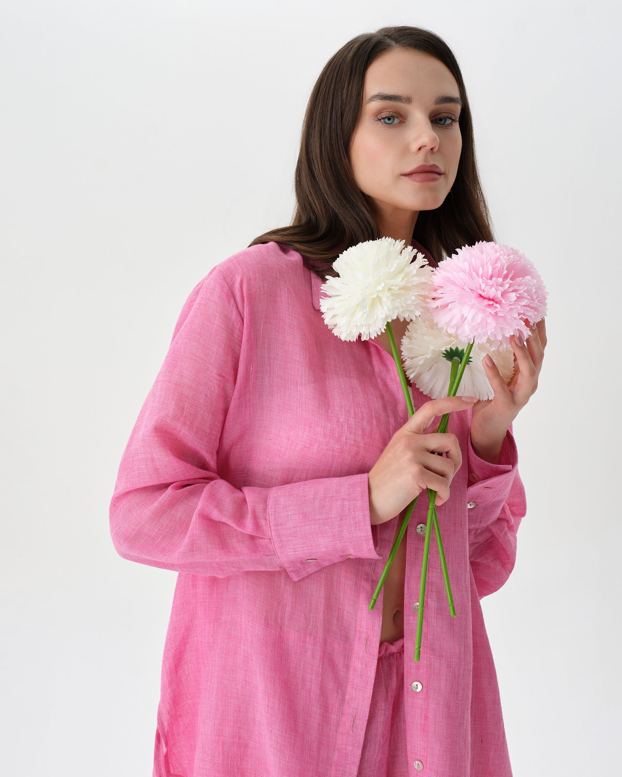 Pink Beach Set With Trousers