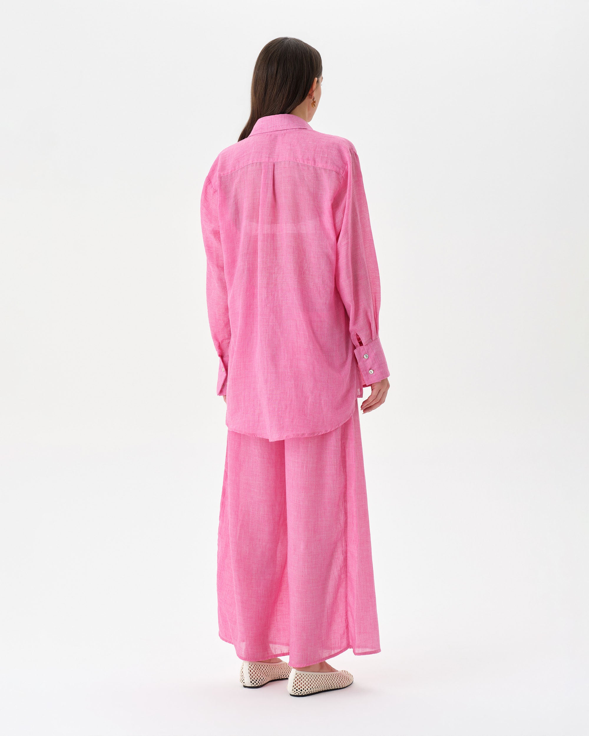Pink Beach Set With Trousers
