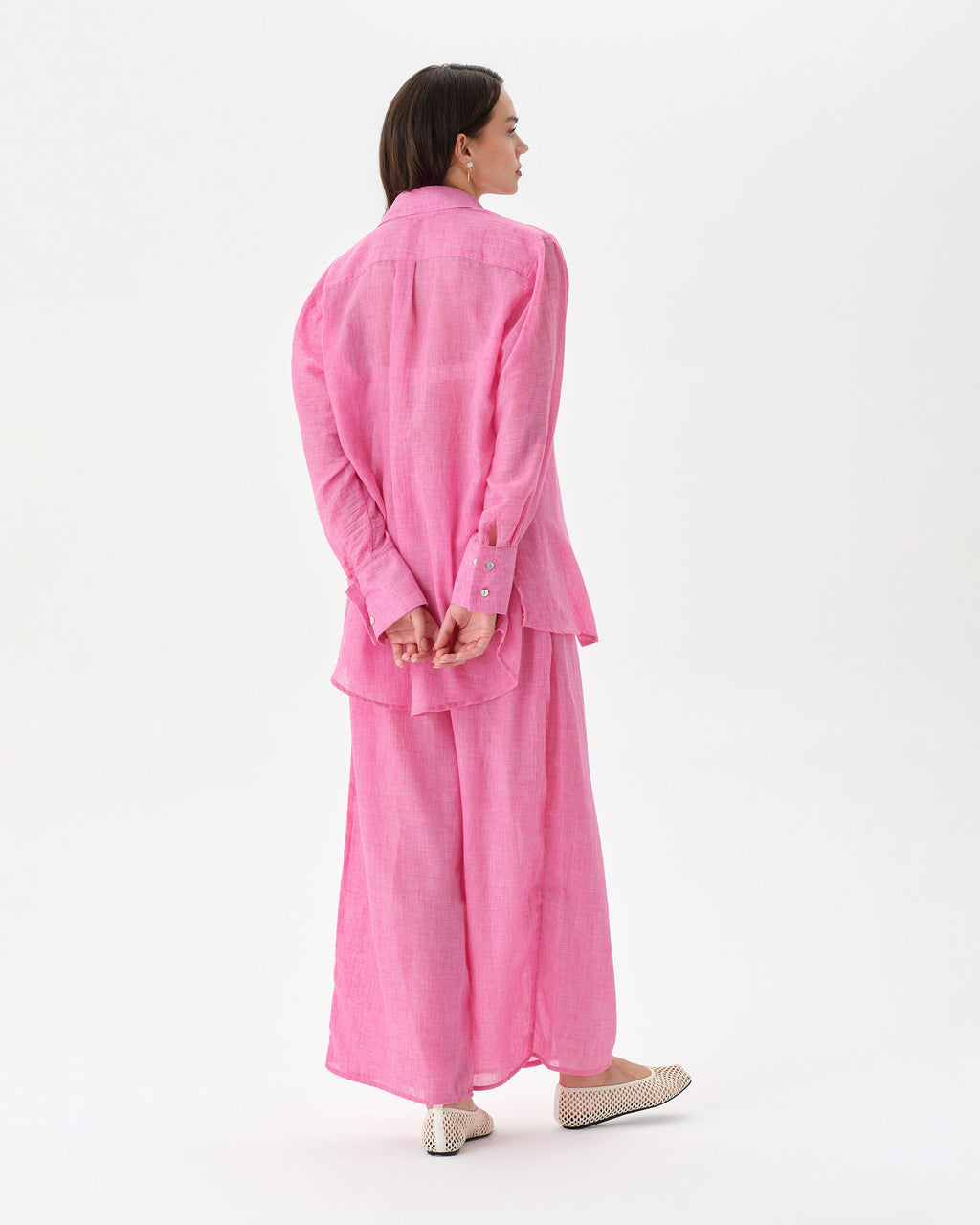 Pink Beach Set With Trousers