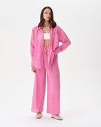 Pink Beach Set With Trousers