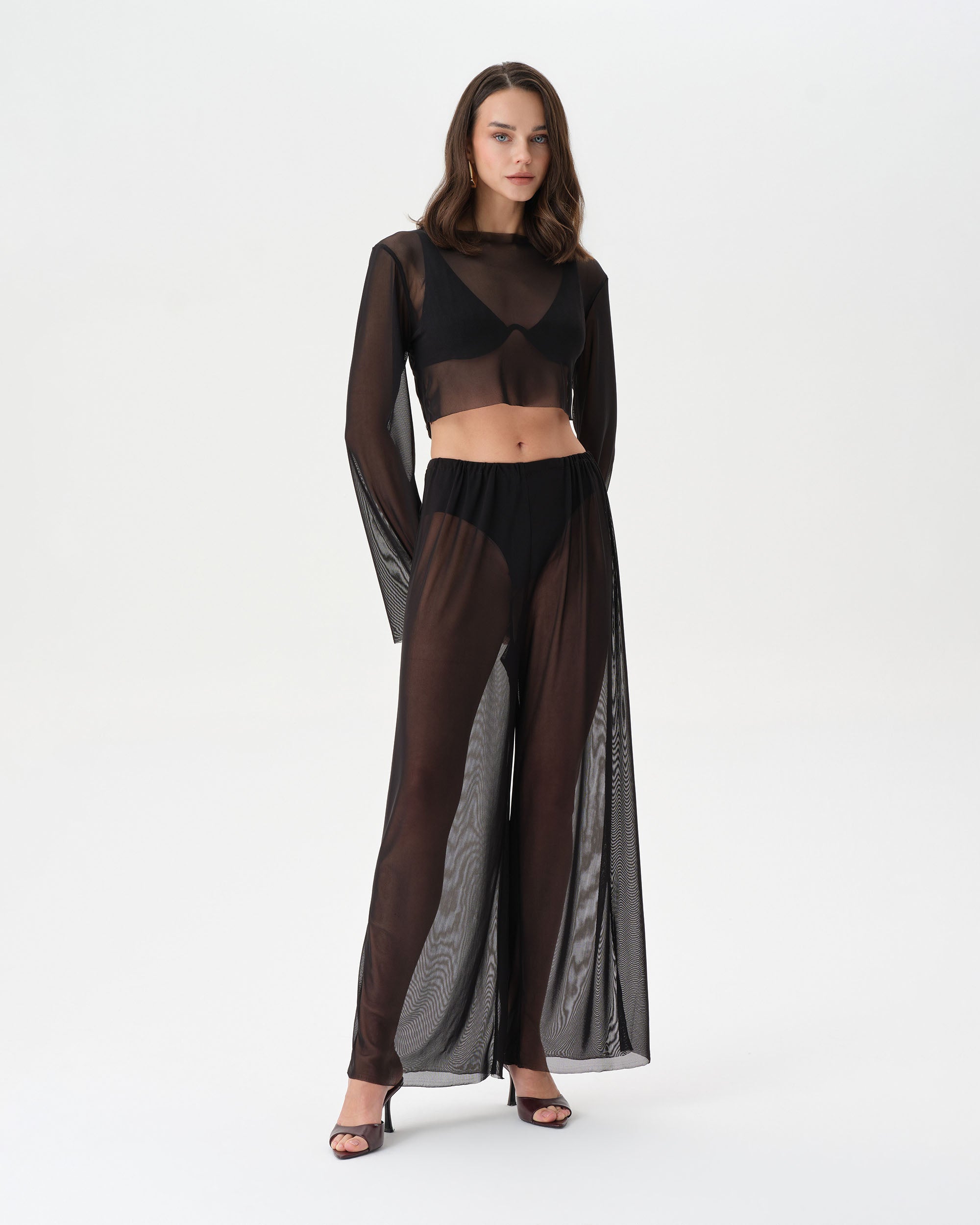 Sheer Black Mesh Set