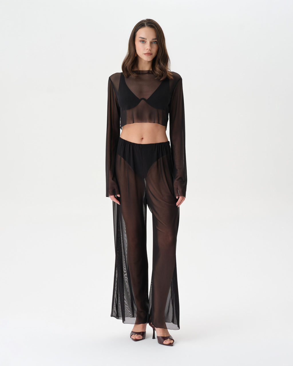 Sheer Black Mesh Set