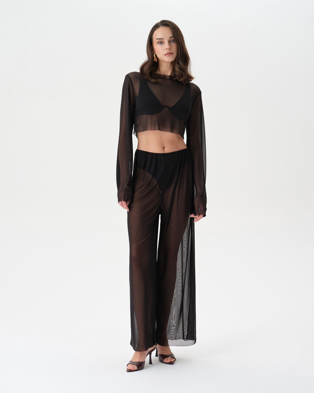 Sheer Black Mesh Set