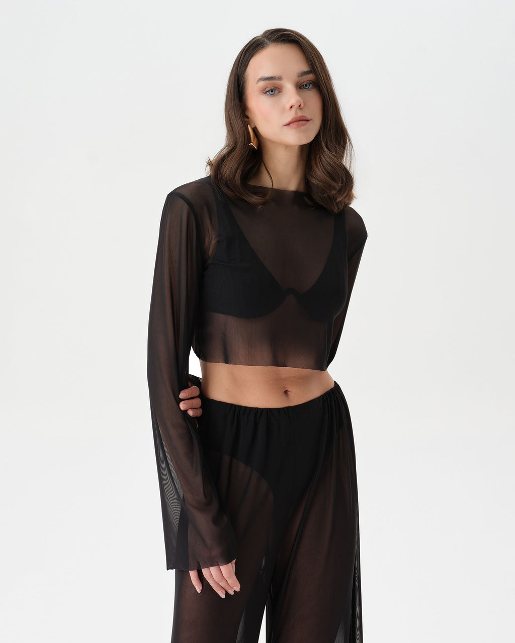 Sheer Black Mesh Set