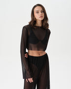 Sheer Black Mesh Set