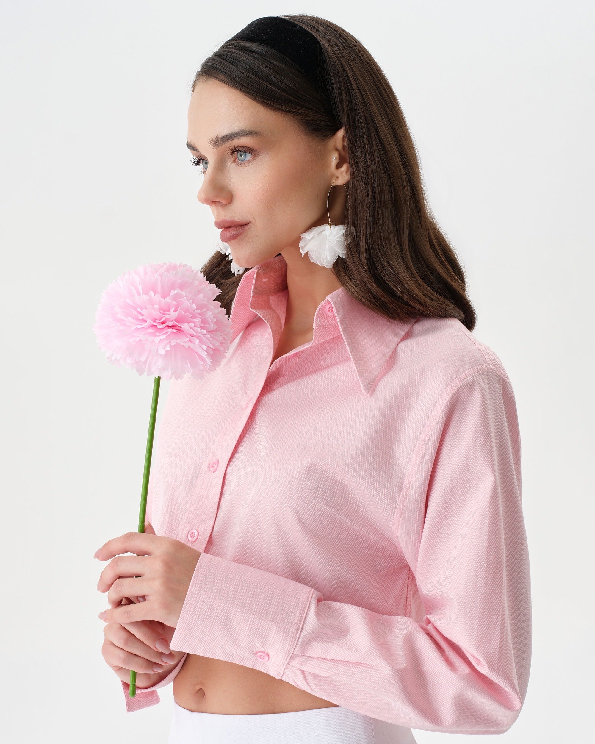 Pink Relaxed Crop Shirt